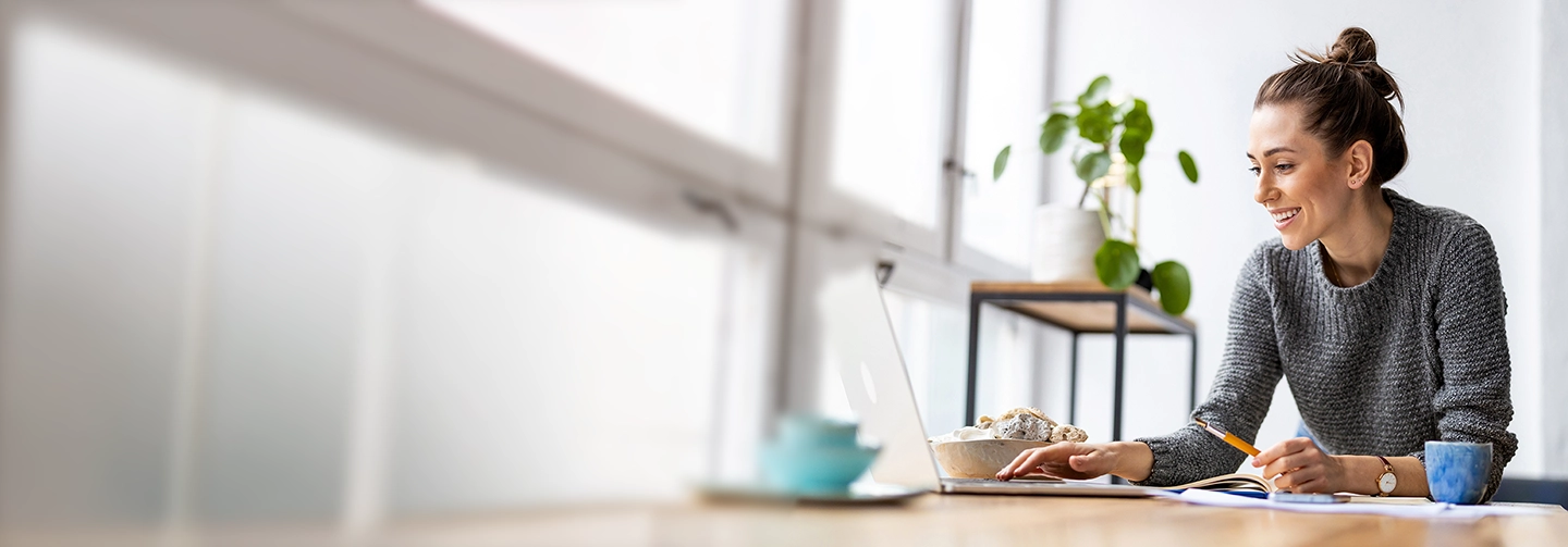 Woman using laptop
